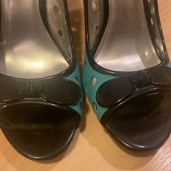 Jessica Simpson turquoise & black pumps women 9.5 - Picture 4 of 10